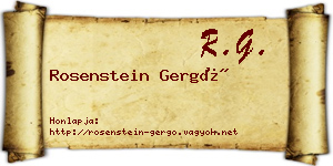 Rosenstein Gergő névjegykártya