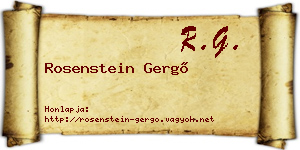 Rosenstein Gergő névjegykártya