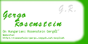 gergo rosenstein business card